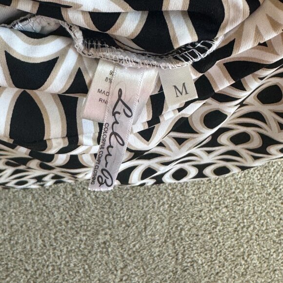 Black and White (with gold accenets) Lulu-B Medium Skort - Picture 4 of 4